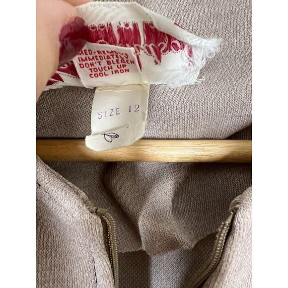 Vintage 1960s Kay Windsor Zip Front Dress Size 12 Belted Secretary Long - Picture 6 of 7